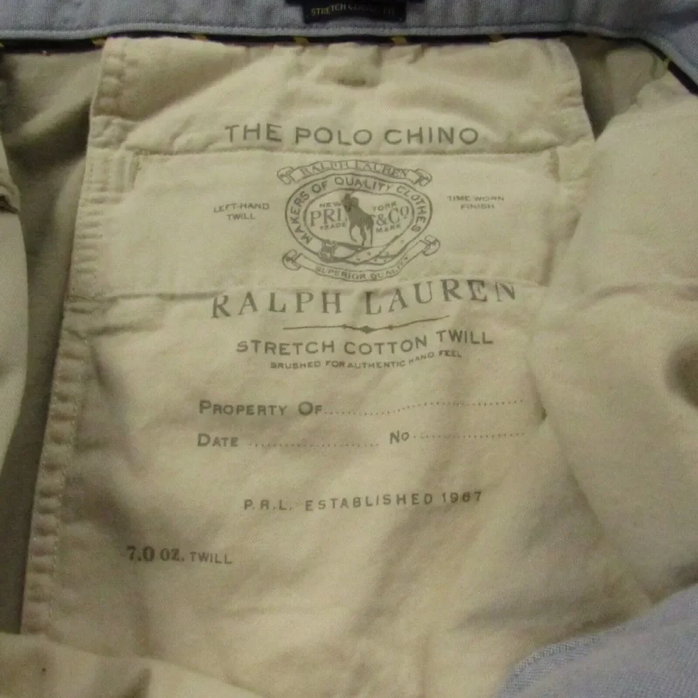 Polo Ralph Lauren Shorts Mens 42x9 Chino Beige Pony Logo‎ Stretch Classic Fit